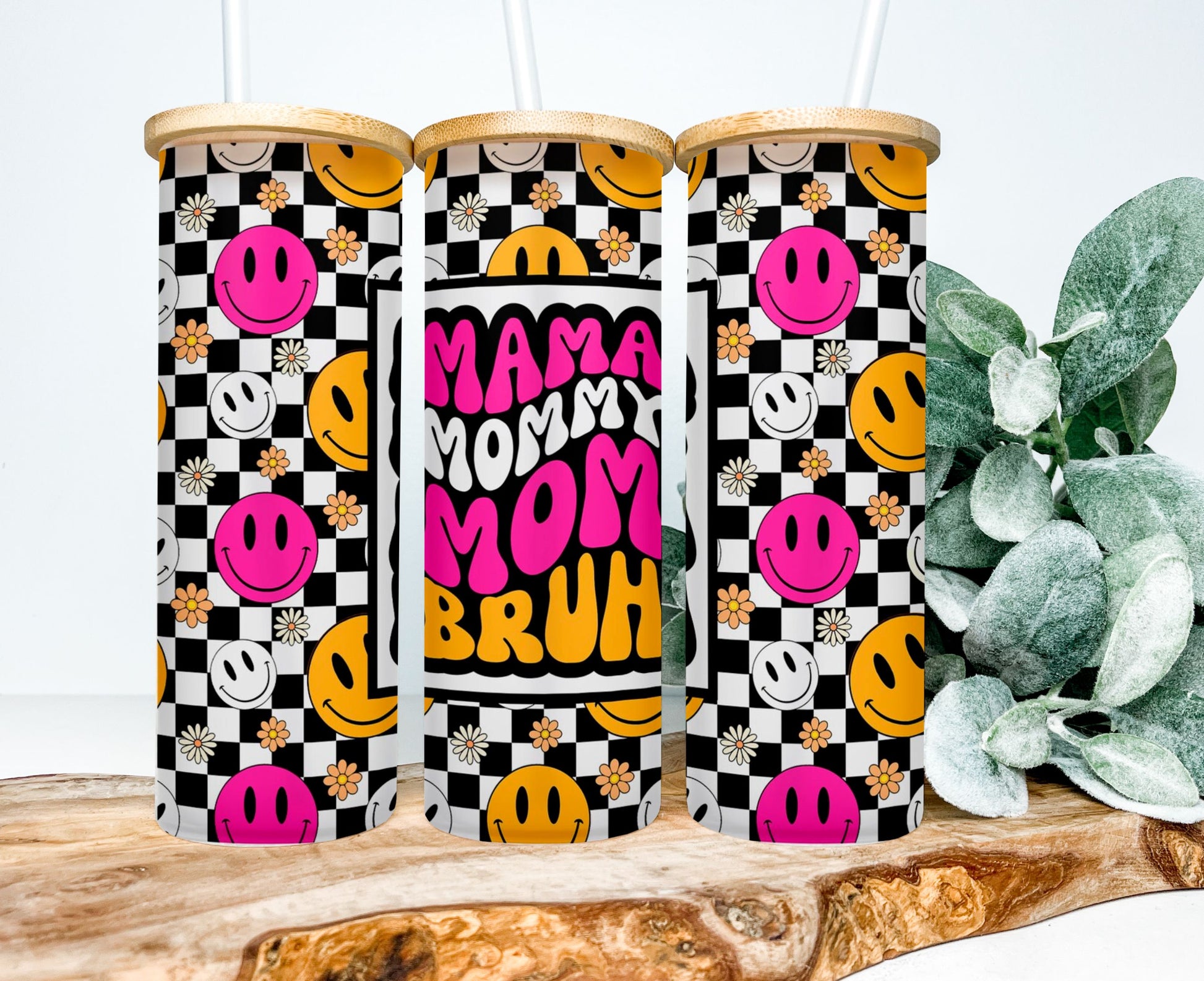 Mama Mommy Mom Bruh Frosted Glass Tumbler
