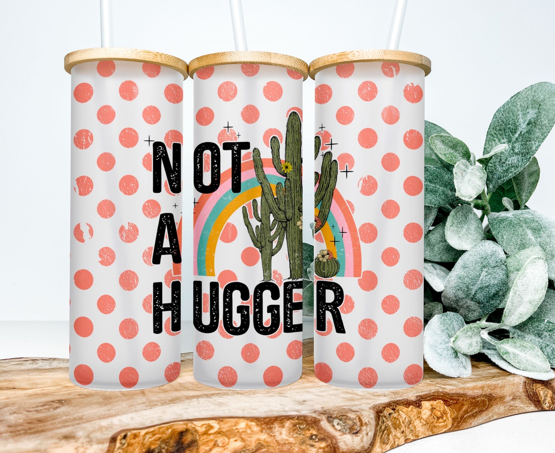 Not A Hugger Frosted Glass Tumbler