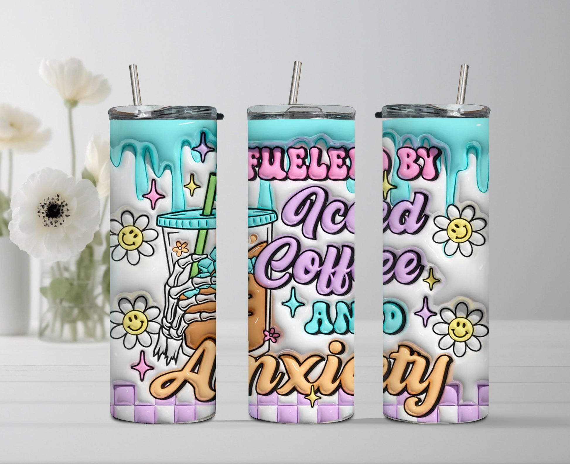 Fueled By Iced Coffee & Anxiety Tumbler