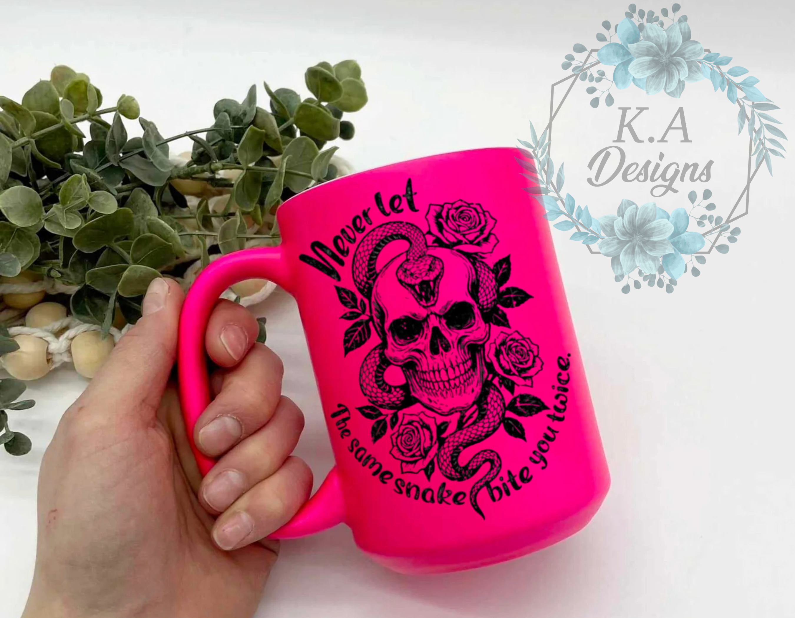 Never Let The Same Snake Bite You Twice Neon Mug