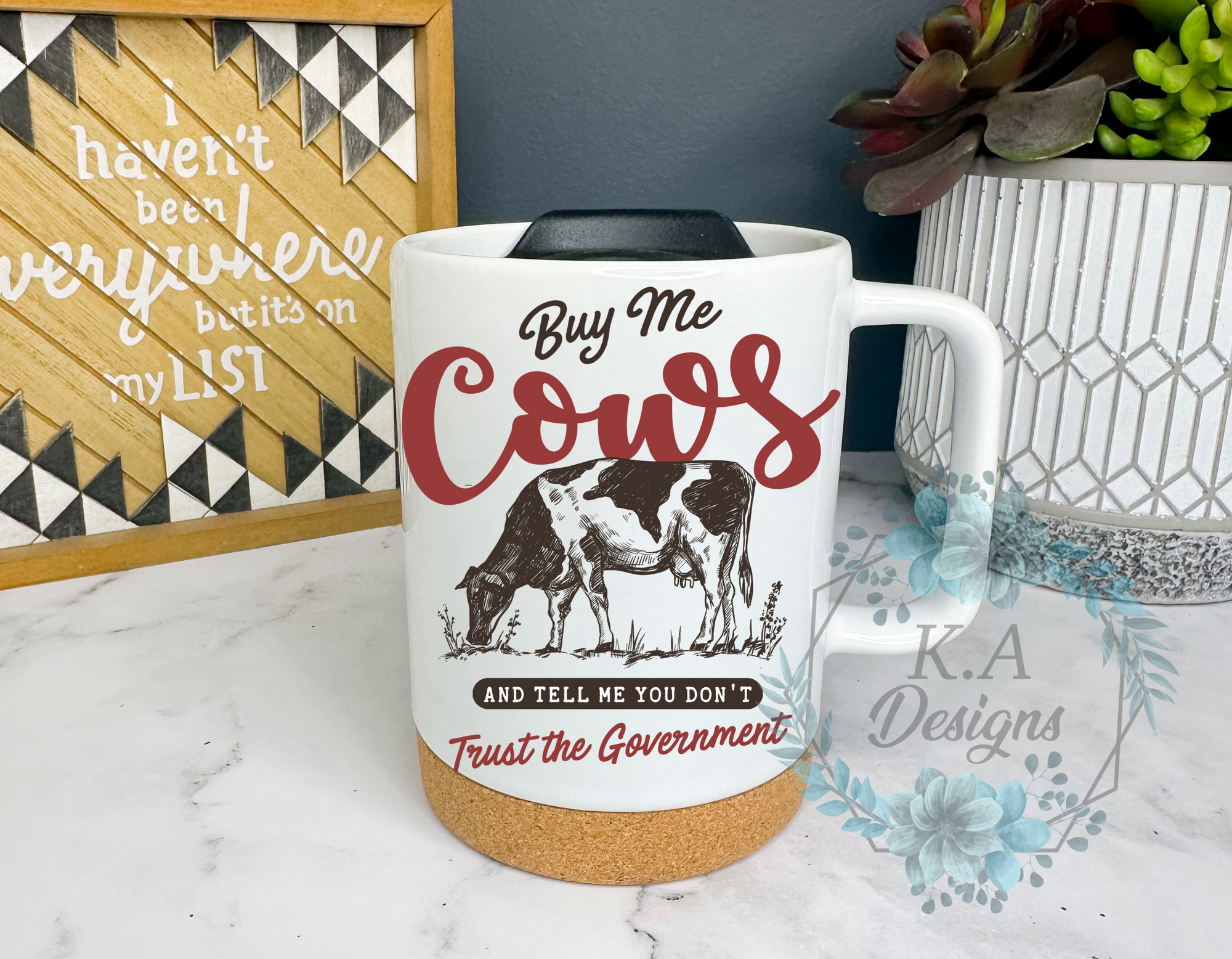 Buy Me Cows Cork Bottom Mug