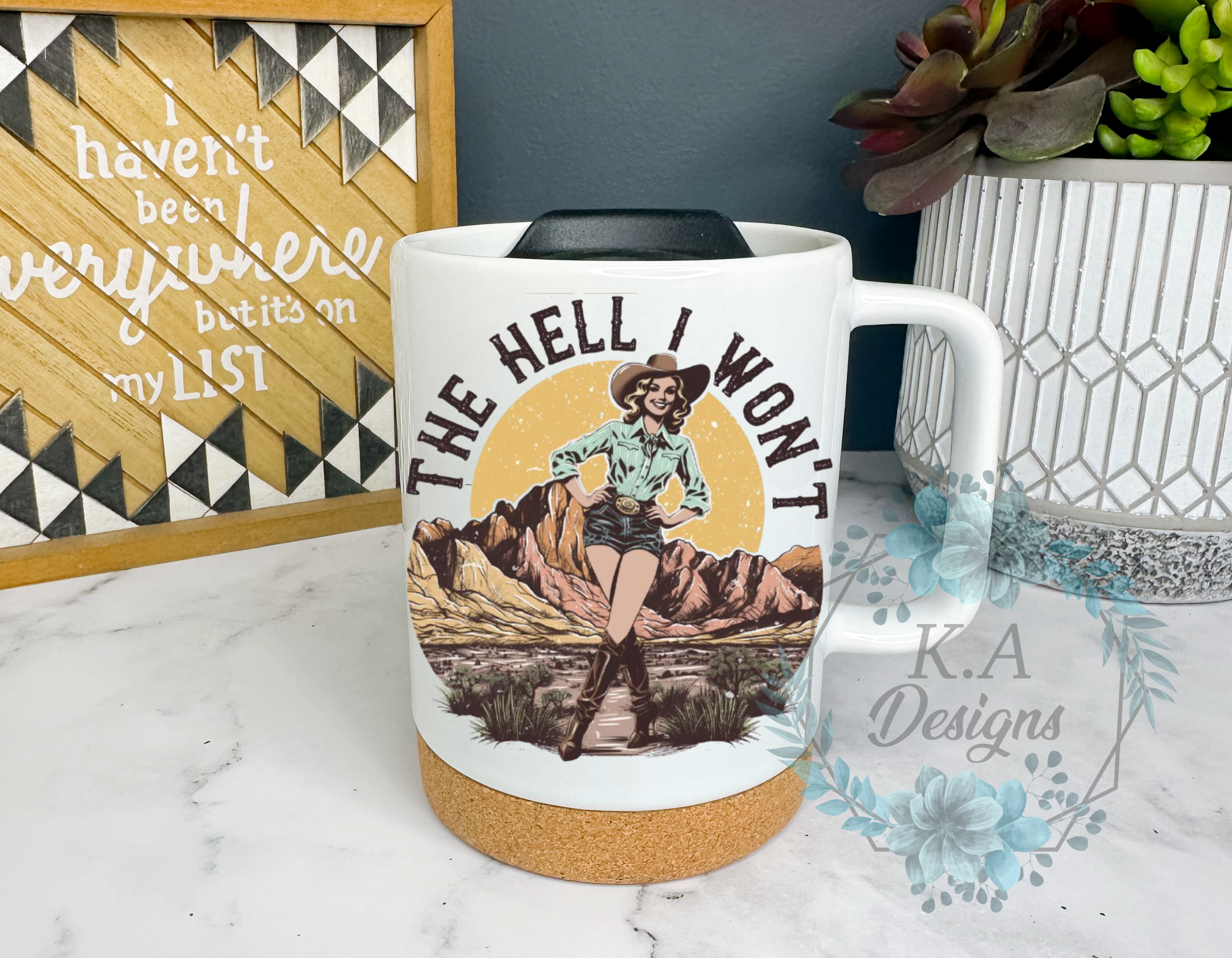 The Hell I Won't Cork Bottom Mug