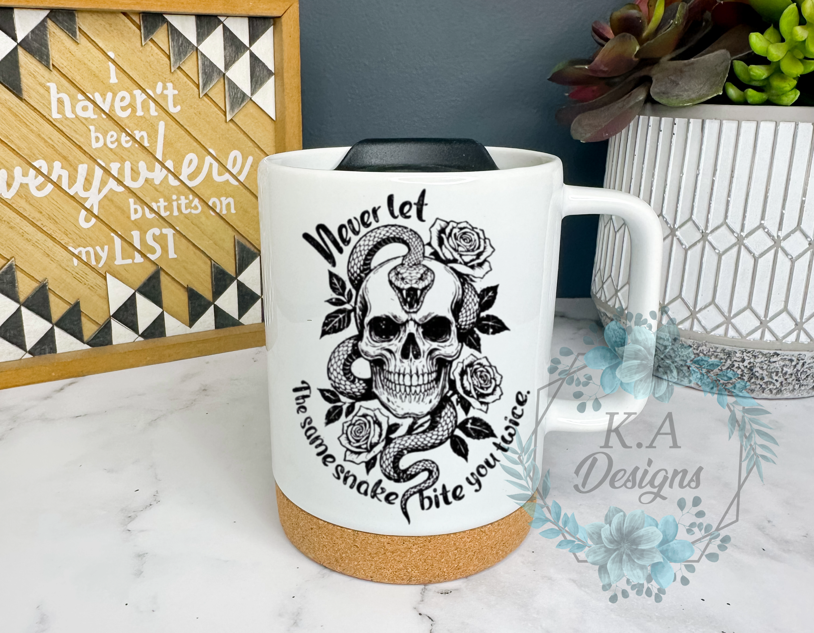 Never Let The Same Snake Bite You Twice Cork Bottom Mug