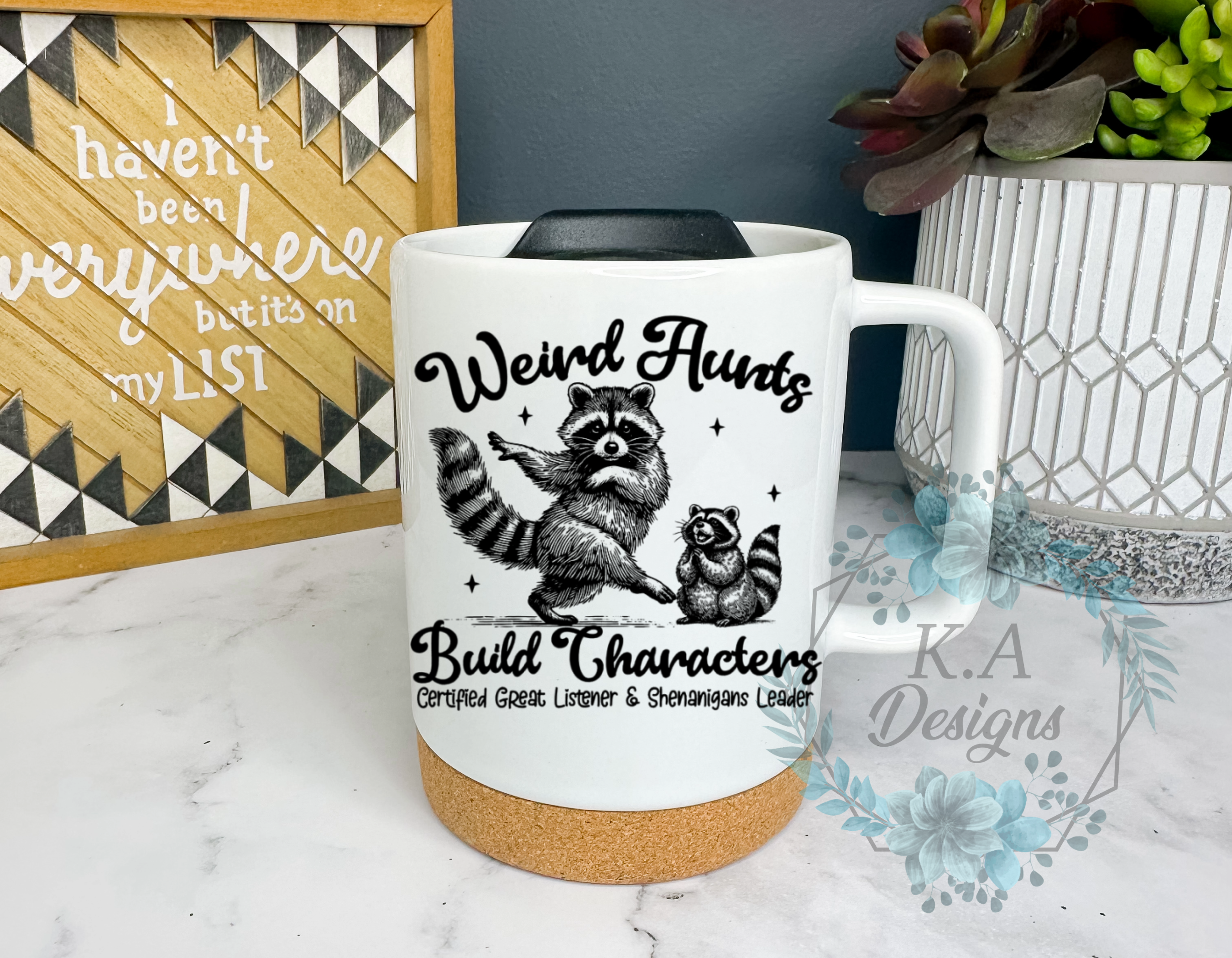 Weird Aunts Build Characters Cork Bottom Mug