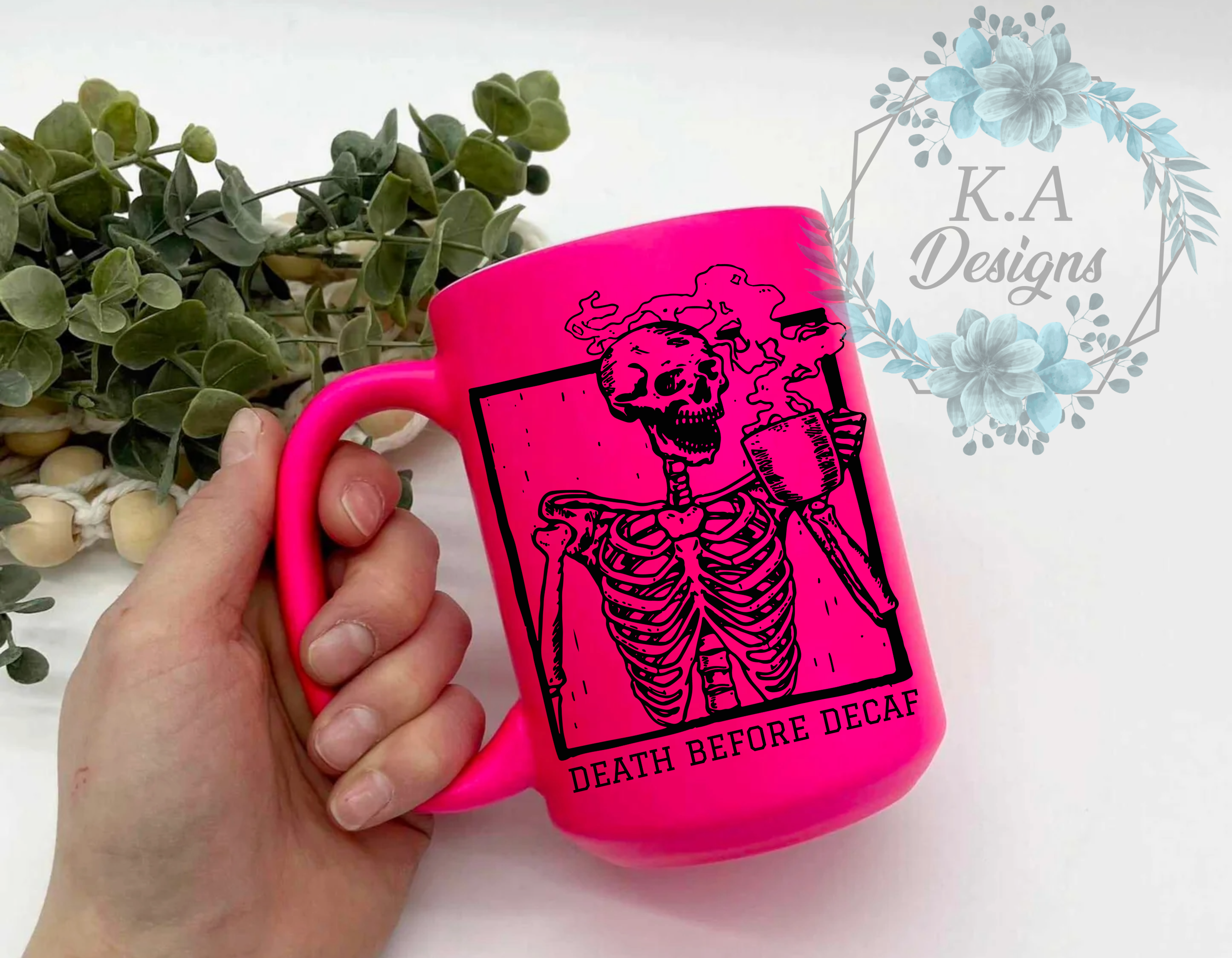 Death Before Decaf Neon Mug