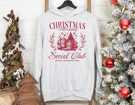 Christmas Morning Social Club-Red Hoodie