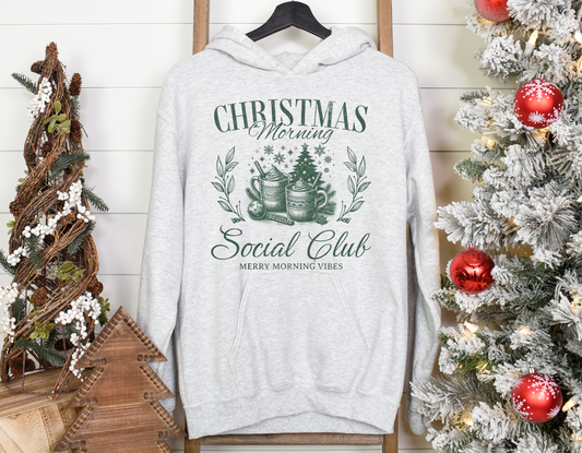 Christmas Morning Social Club-Green Hoodie