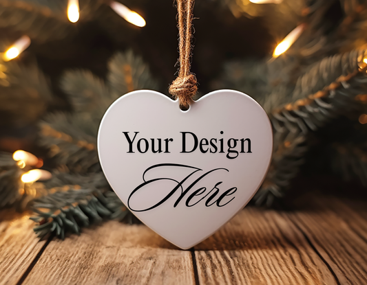 Custom Heart Ceramic Ornament