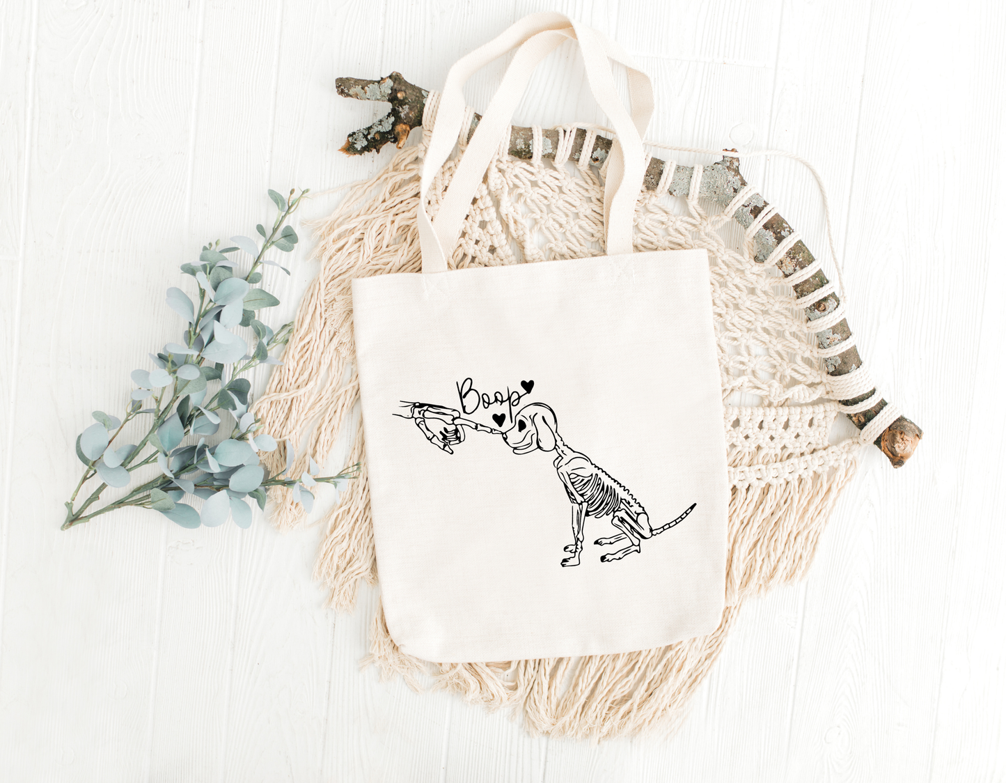 Skeleton Dog Tote Bag