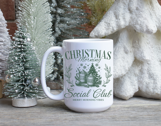 Christmas Morning Social Club-Green Mug