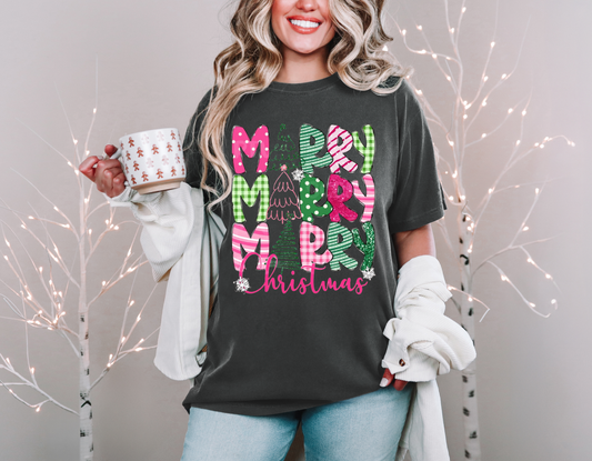 Pink Merry Christmas T-Shirt