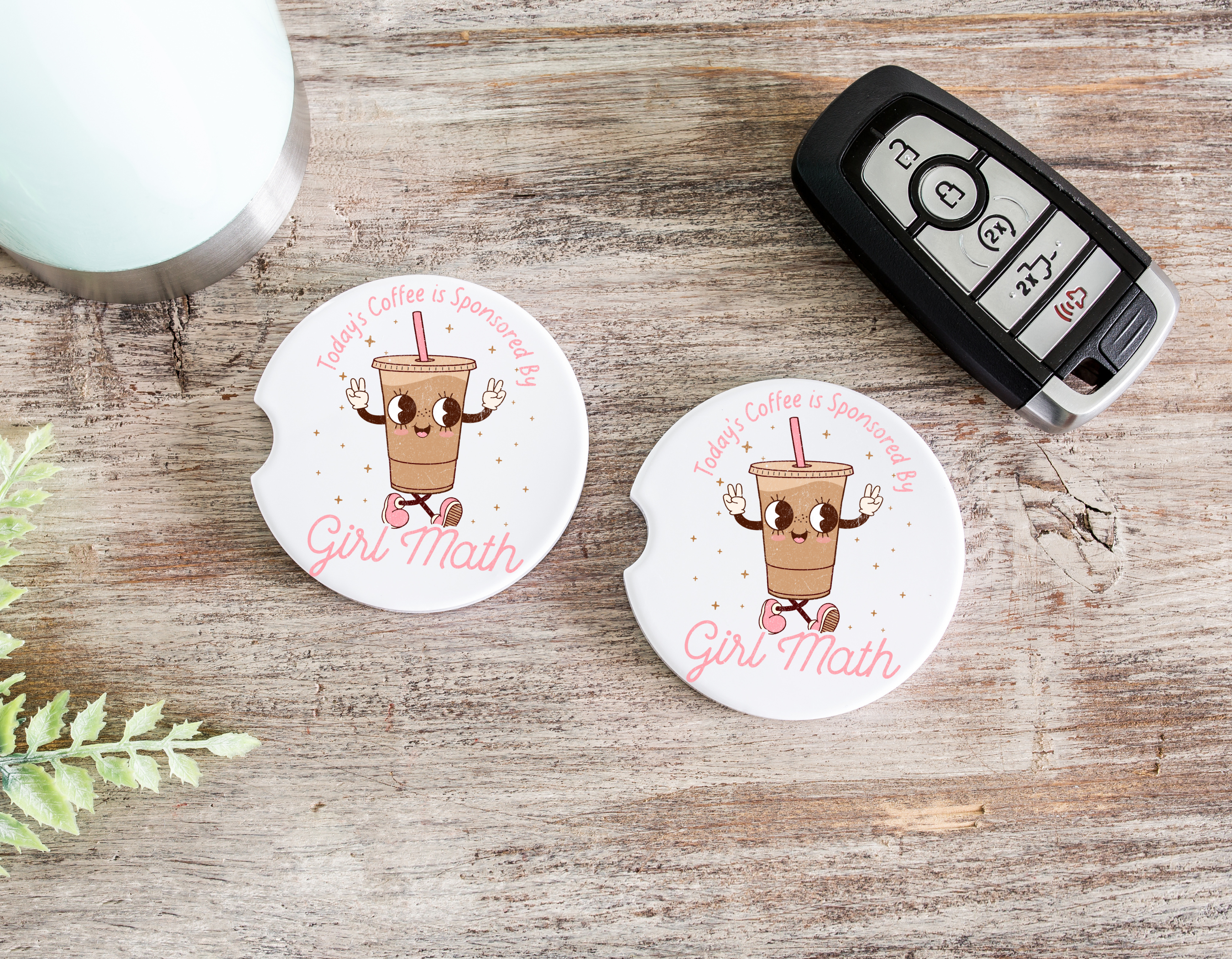 Girl Math Car Coasters
