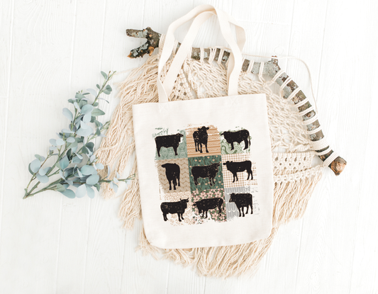 Retro Cow Tote Bag