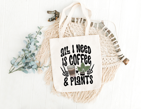 Coffee And Plants Tote Bag