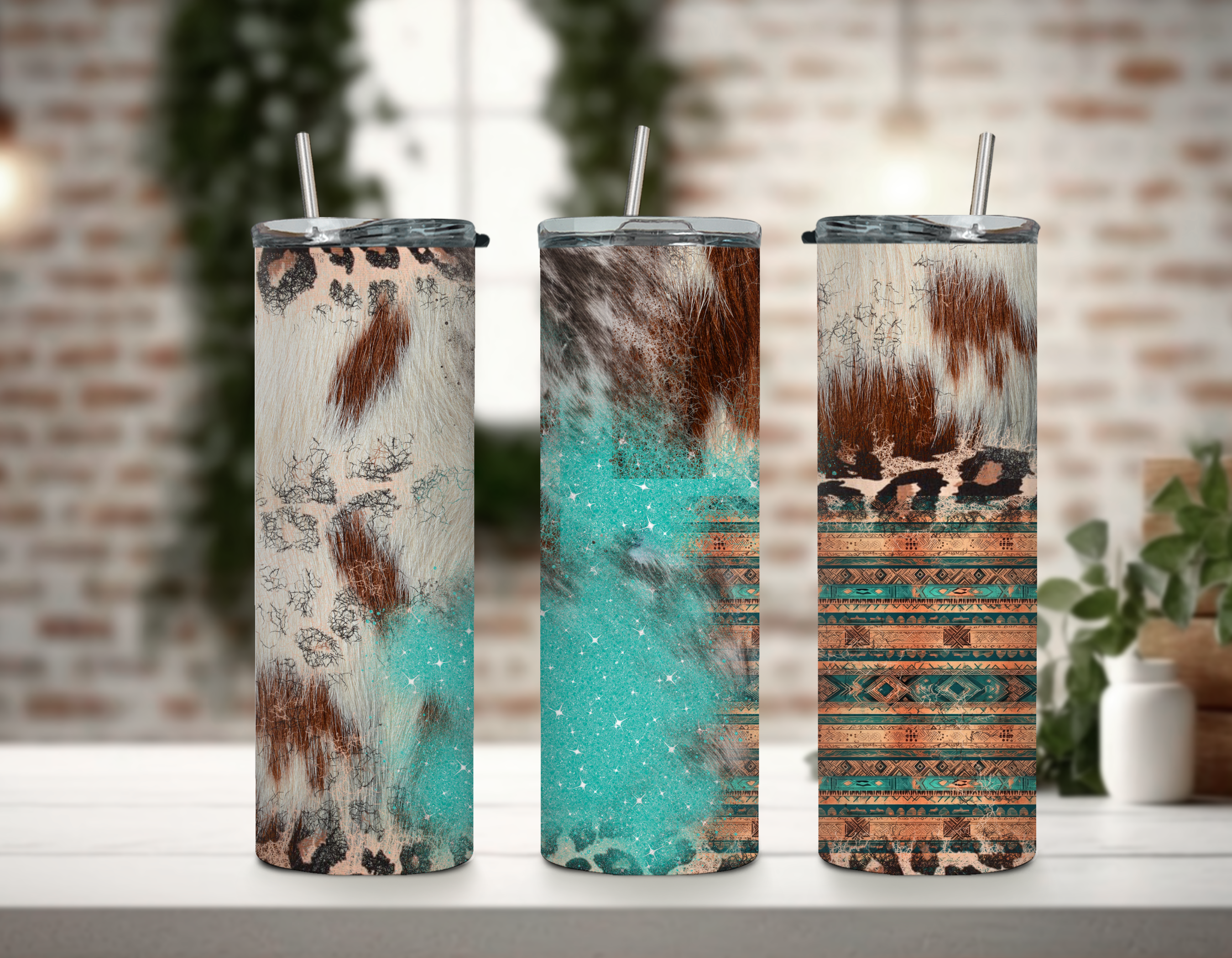 Glitter Cowhide Tumbler