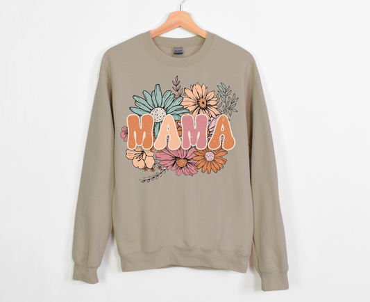 Pastel Floral Grunge Mama Sweatshirt