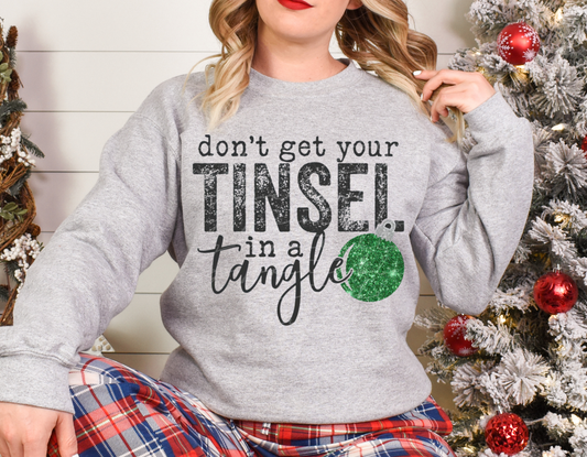 Tinsel In A Tangle Sweatshirt (Green)