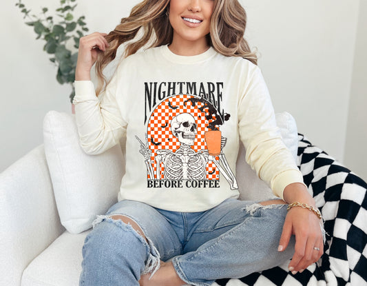 Nightmare Before Coffee Long Sleeve (Orange)