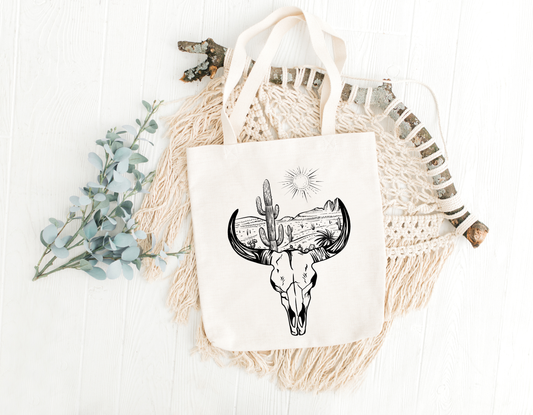 Bull Skull Tote Bag