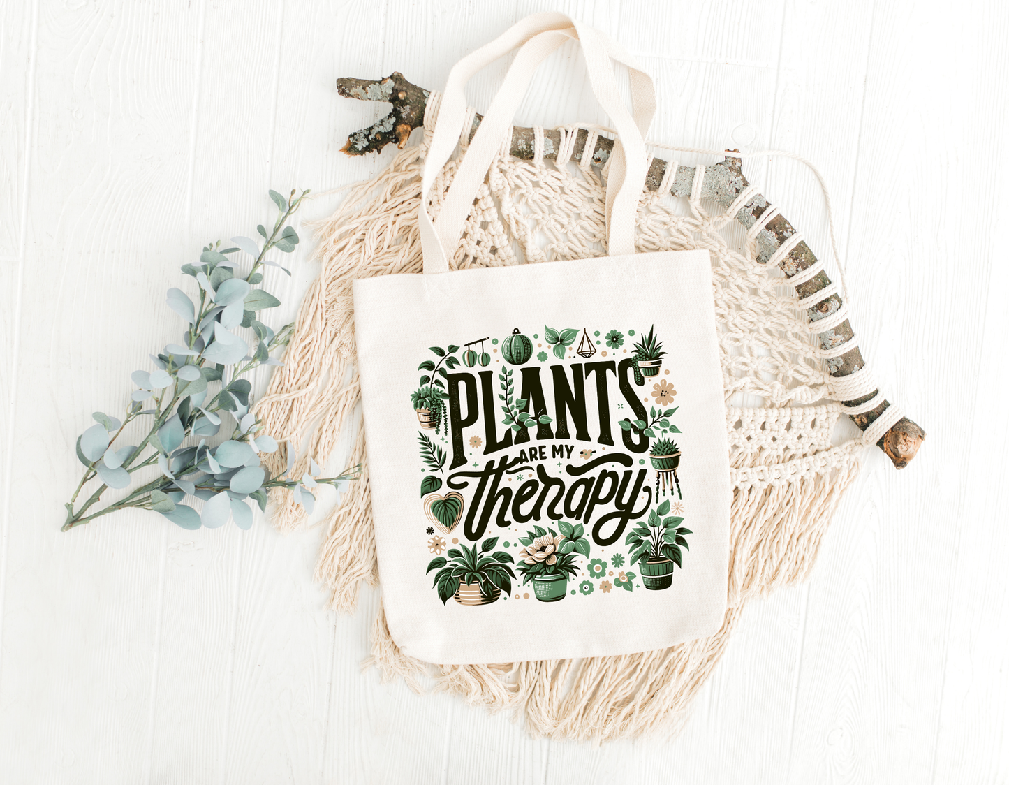 Plants Are My Therapy Tote Bag