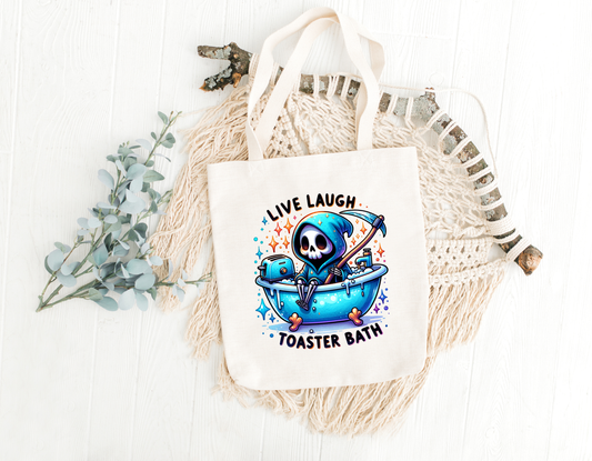 Live Laugh Toaster Bath Tote Bag