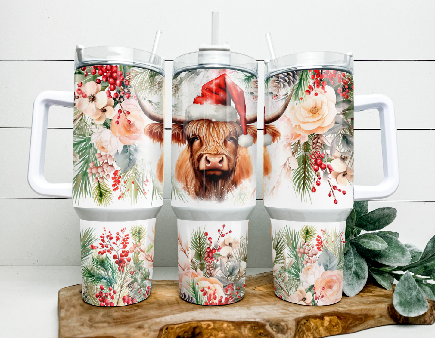 Highland Cow Christmas 40oz Tumbler