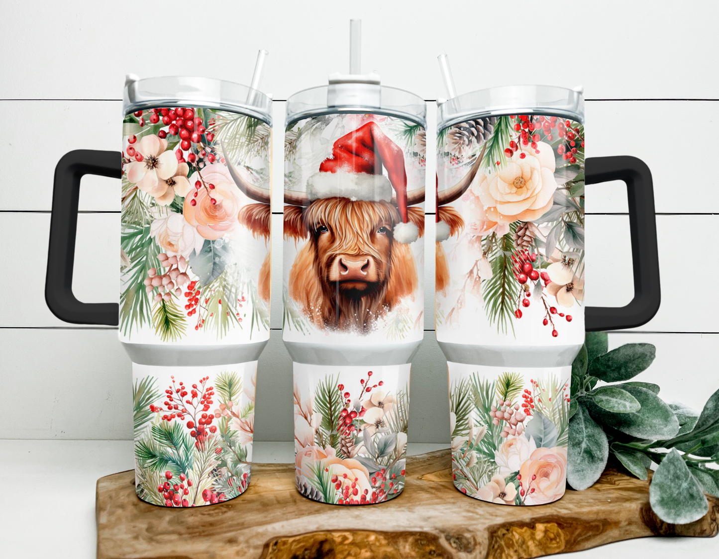 Highland Cow Christmas 40oz Tumbler