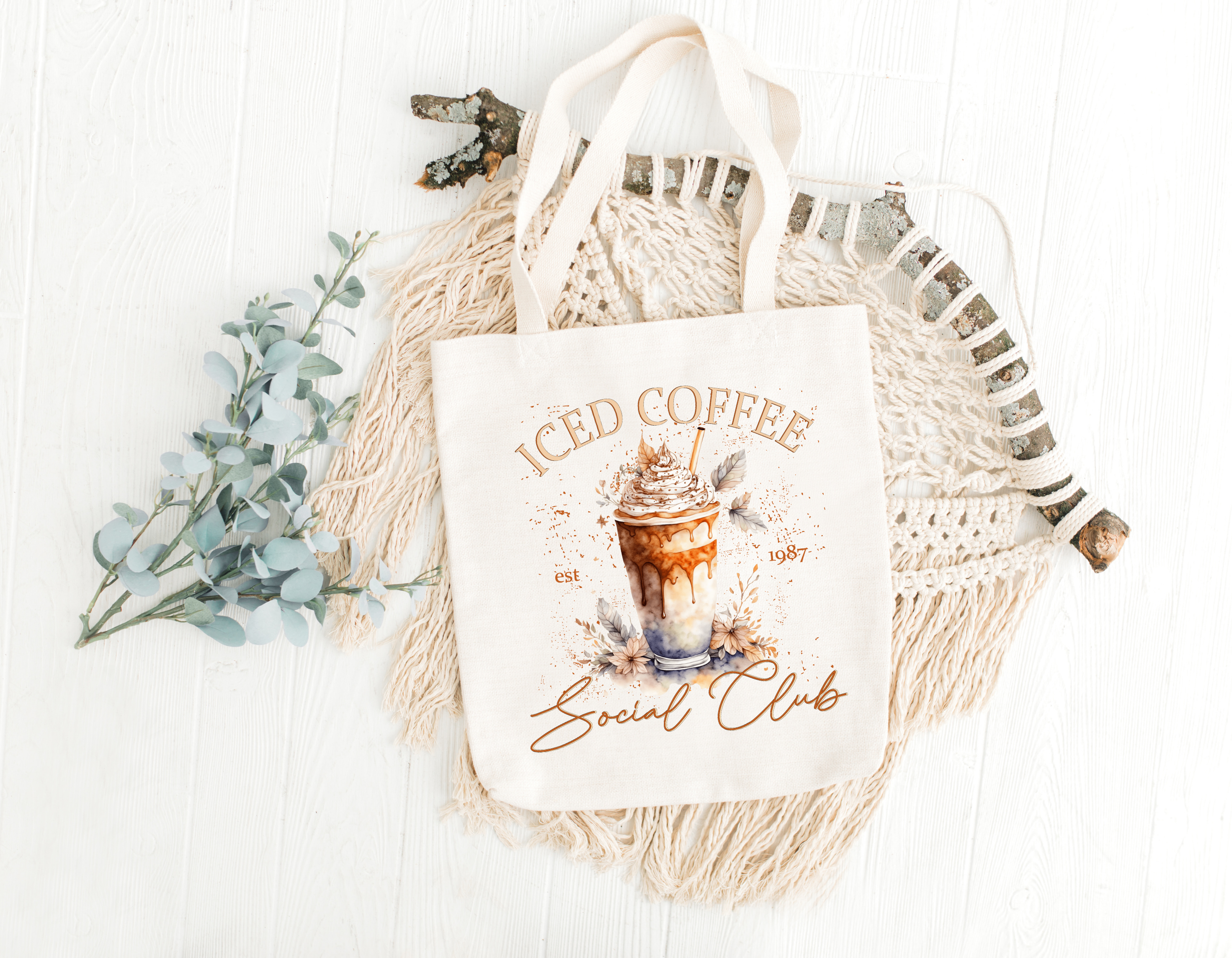 Iced Coffee Social Club Tote Bag