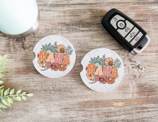 Floral Mama Ceramic Car Coasters