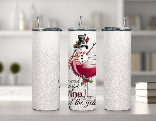 Most Wonderful Wine Glitter Tumbler