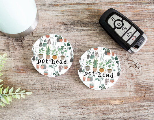 Pot Head Ceramic Car Coasters