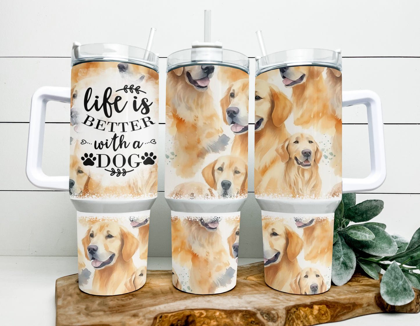 Life Is Better With A Dog-Golden Retriever 40oz Tumbler