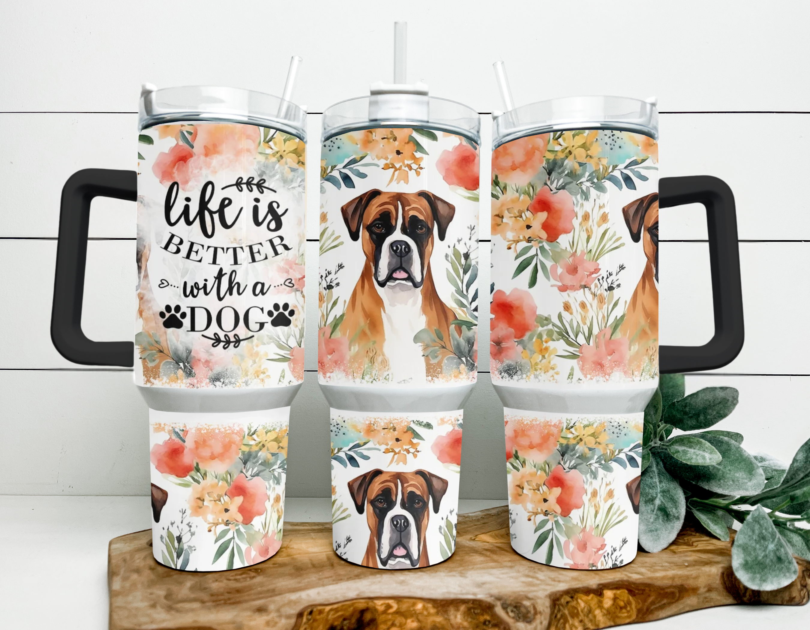 Life Is Better With A Dog-Boxer 40oz Tumbler
