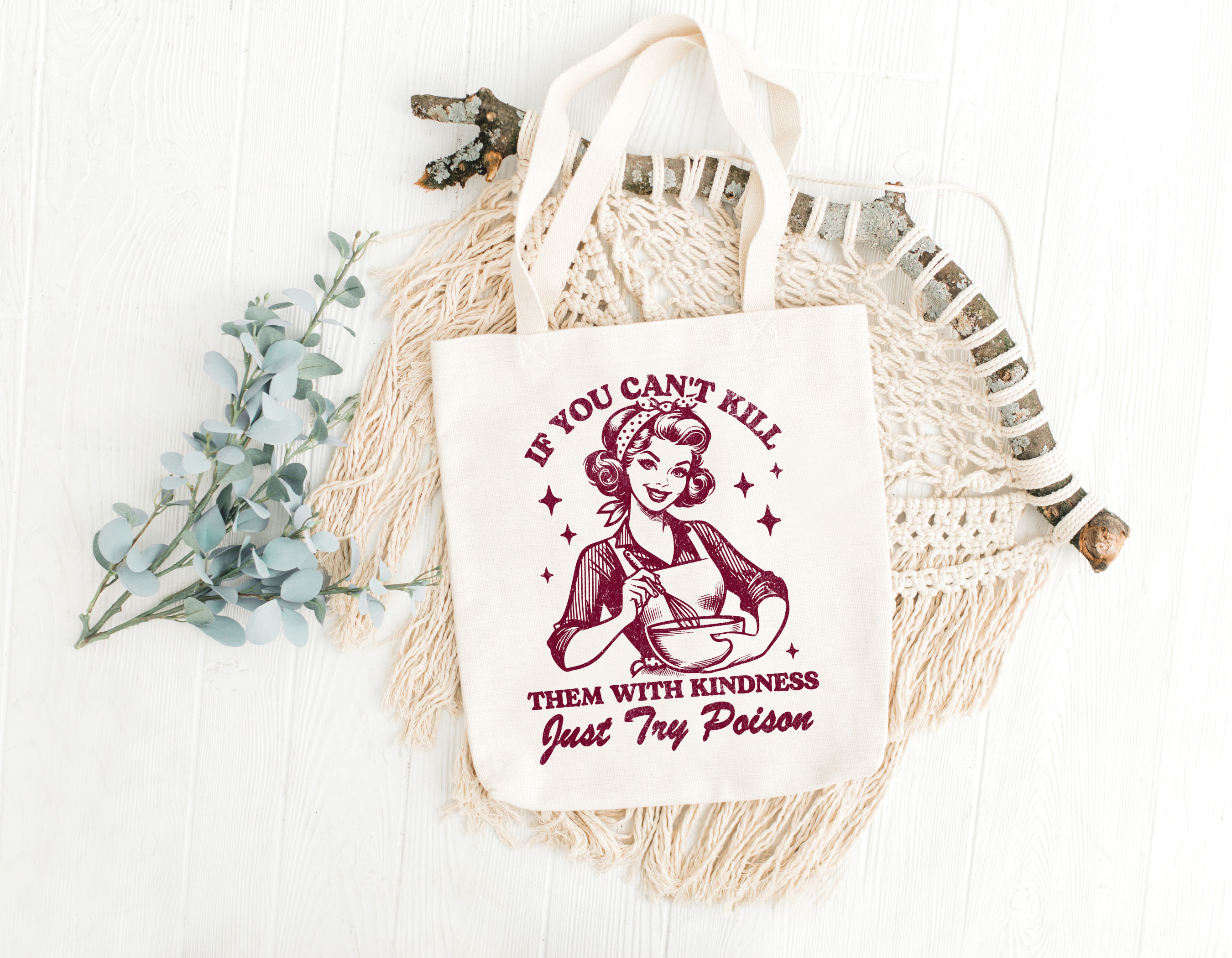 If You Can't Kill Them With Kindness-Red Tote Bag