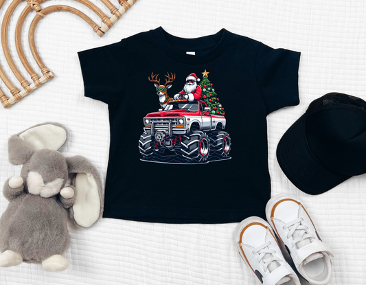 Monster Truck Santa Toddler T-Shirt