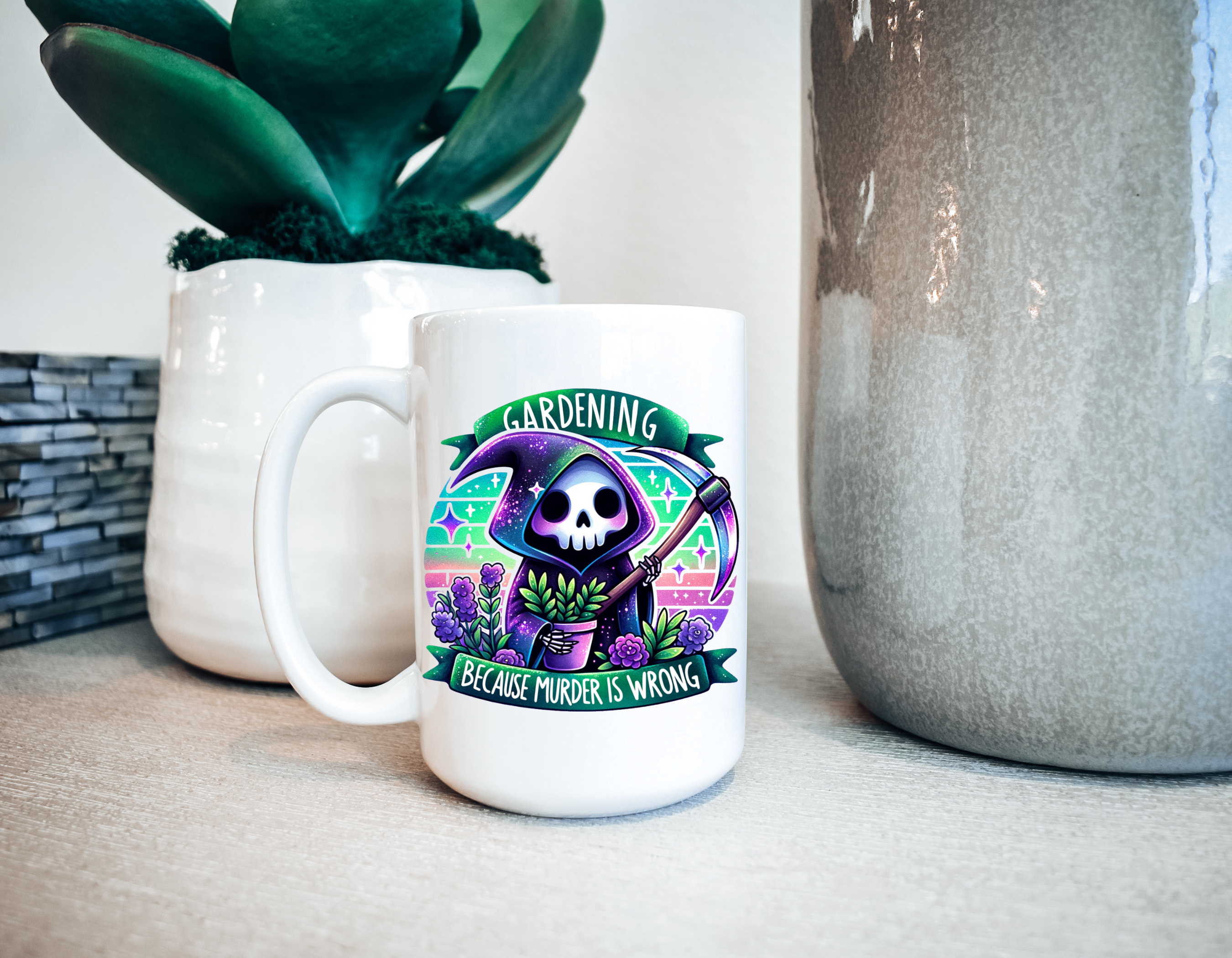 Gardening Because Murder Is Wrong Mug
