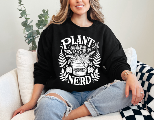 Plant Nerd White Sweatshirt