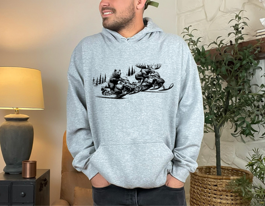 Bear & Moose Snowmobile Hoodie