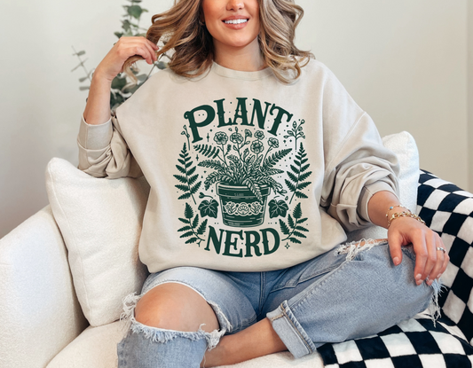 Plant Nerd Green Sweatshirt