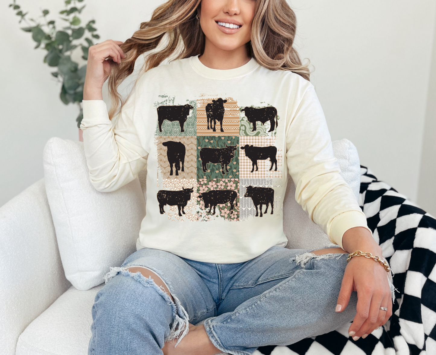 Vintage Cow Long Sleeve