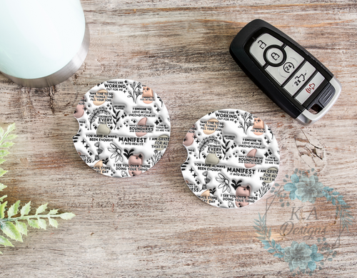3D Affirmation Car Coasters