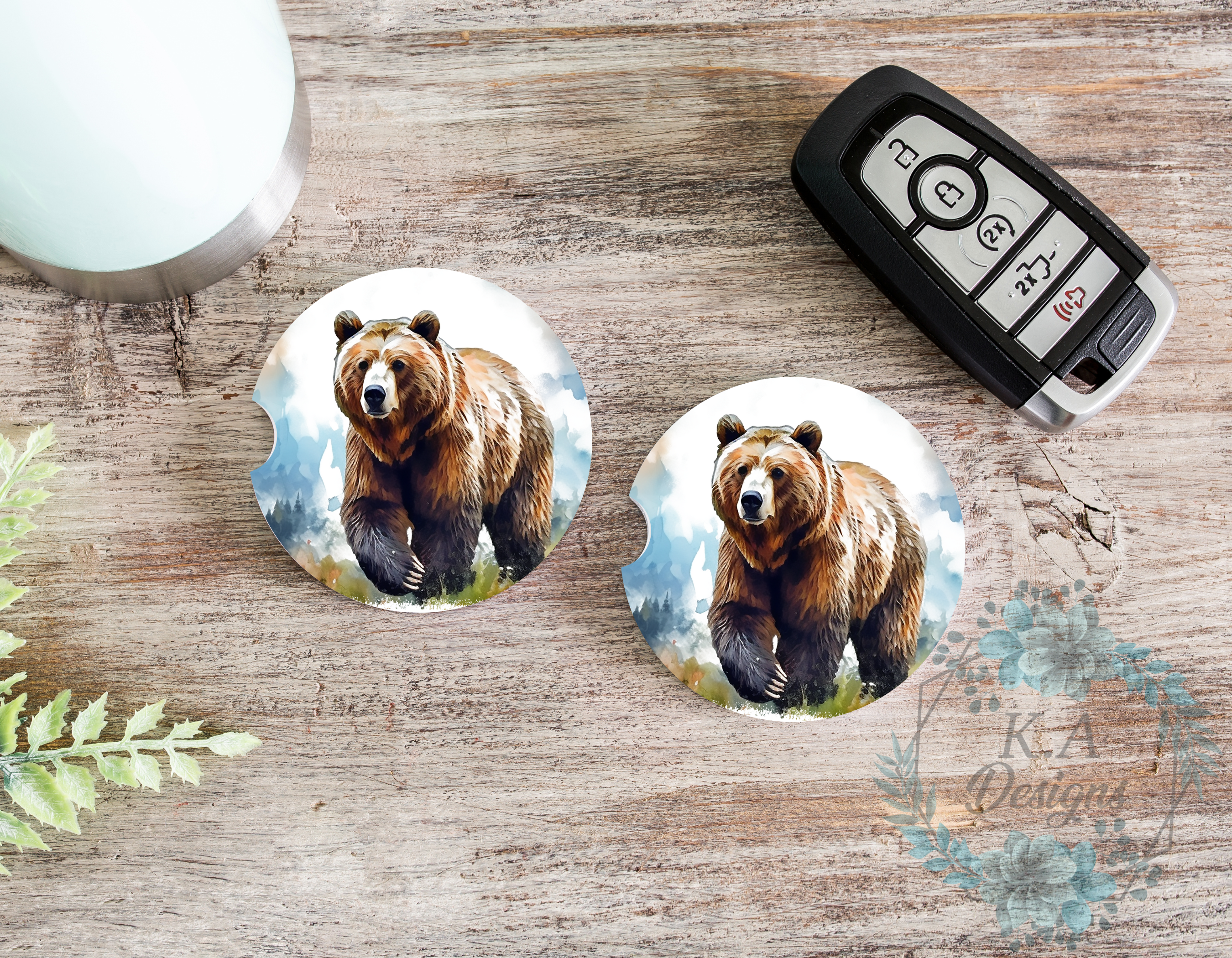 Bear Ceramic Car Coasters