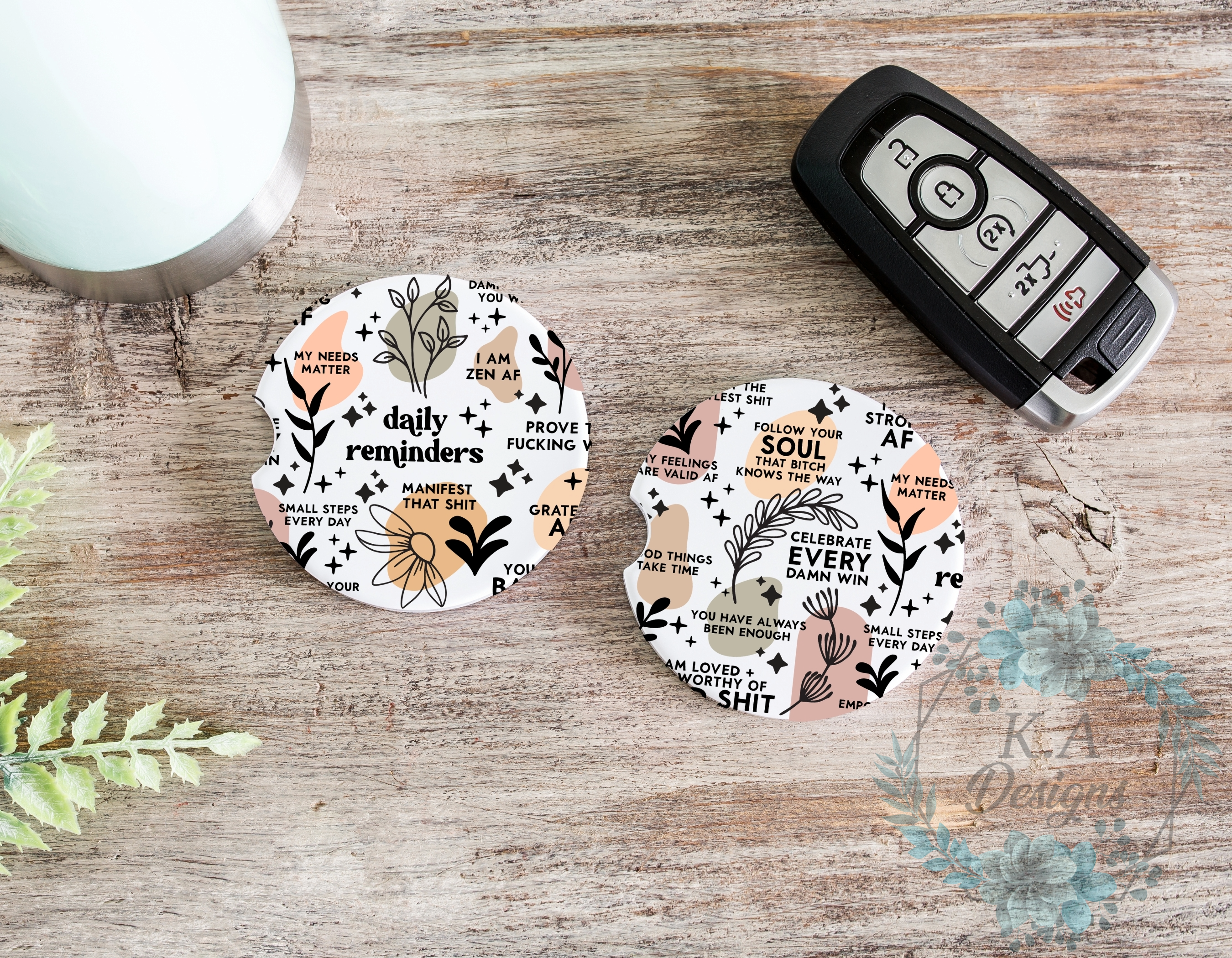 Daily Reminder Car Coasters