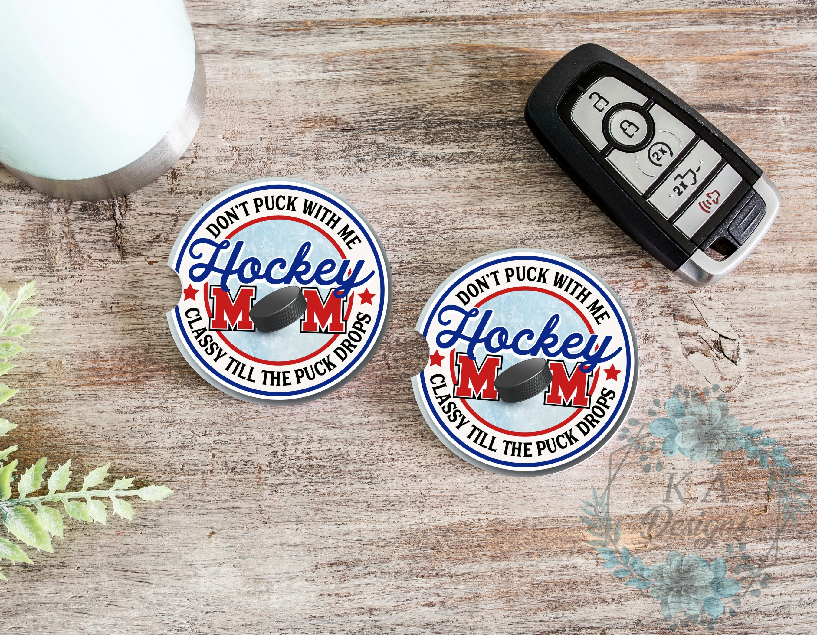 Hockey Mom Ceramic Car Coasters