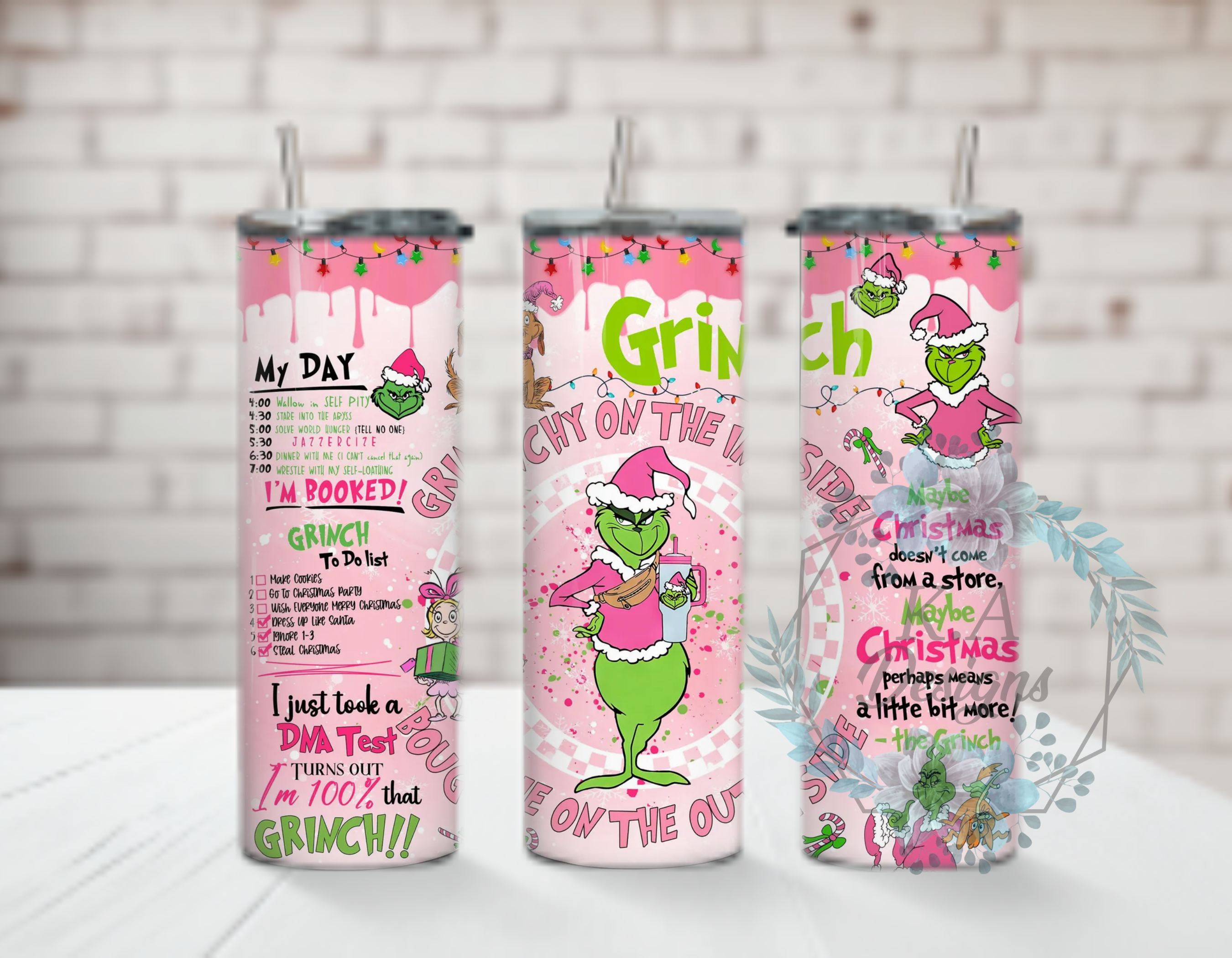 Pink Grinch Tumbler