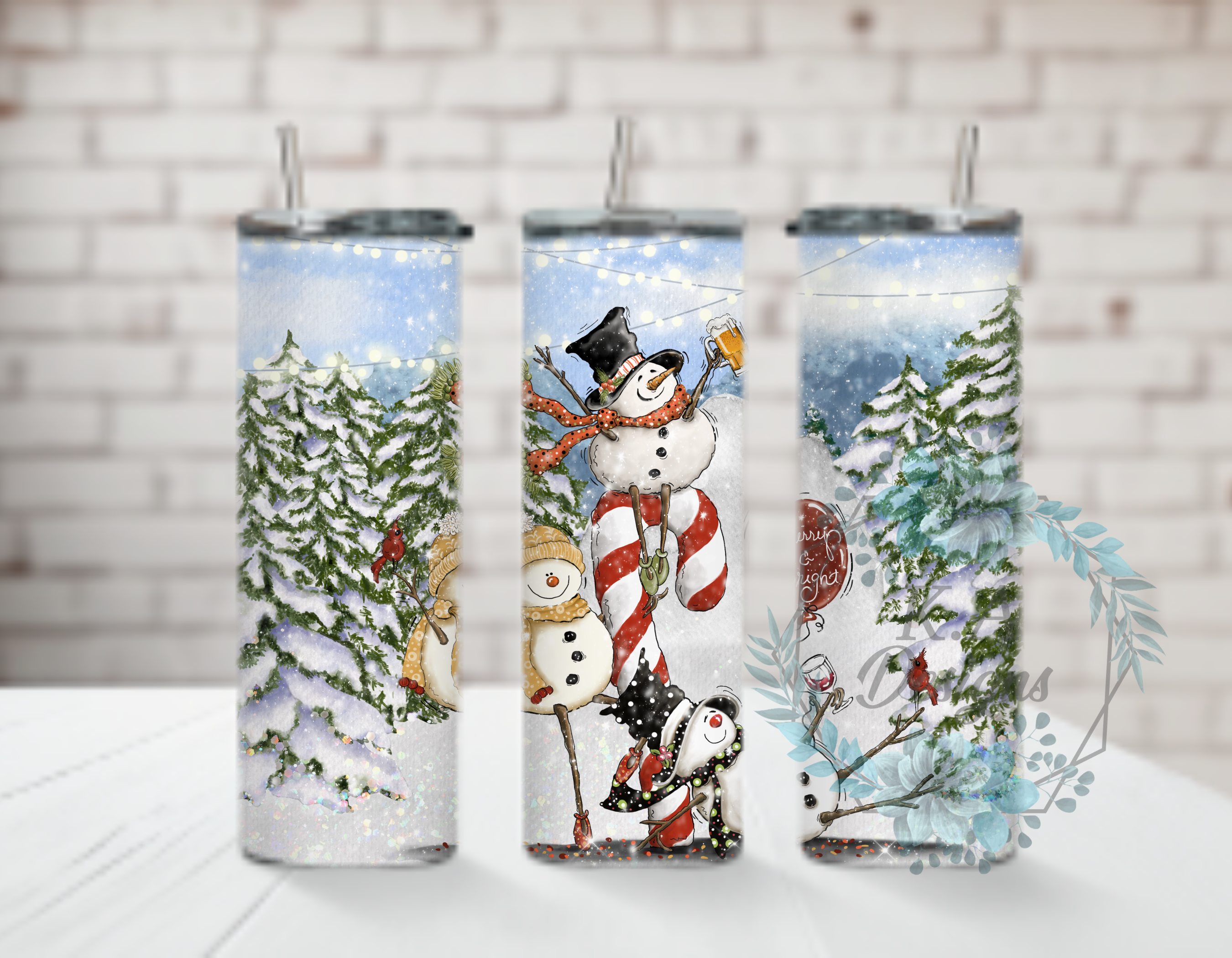 Tipsy Snowmen Tumbler