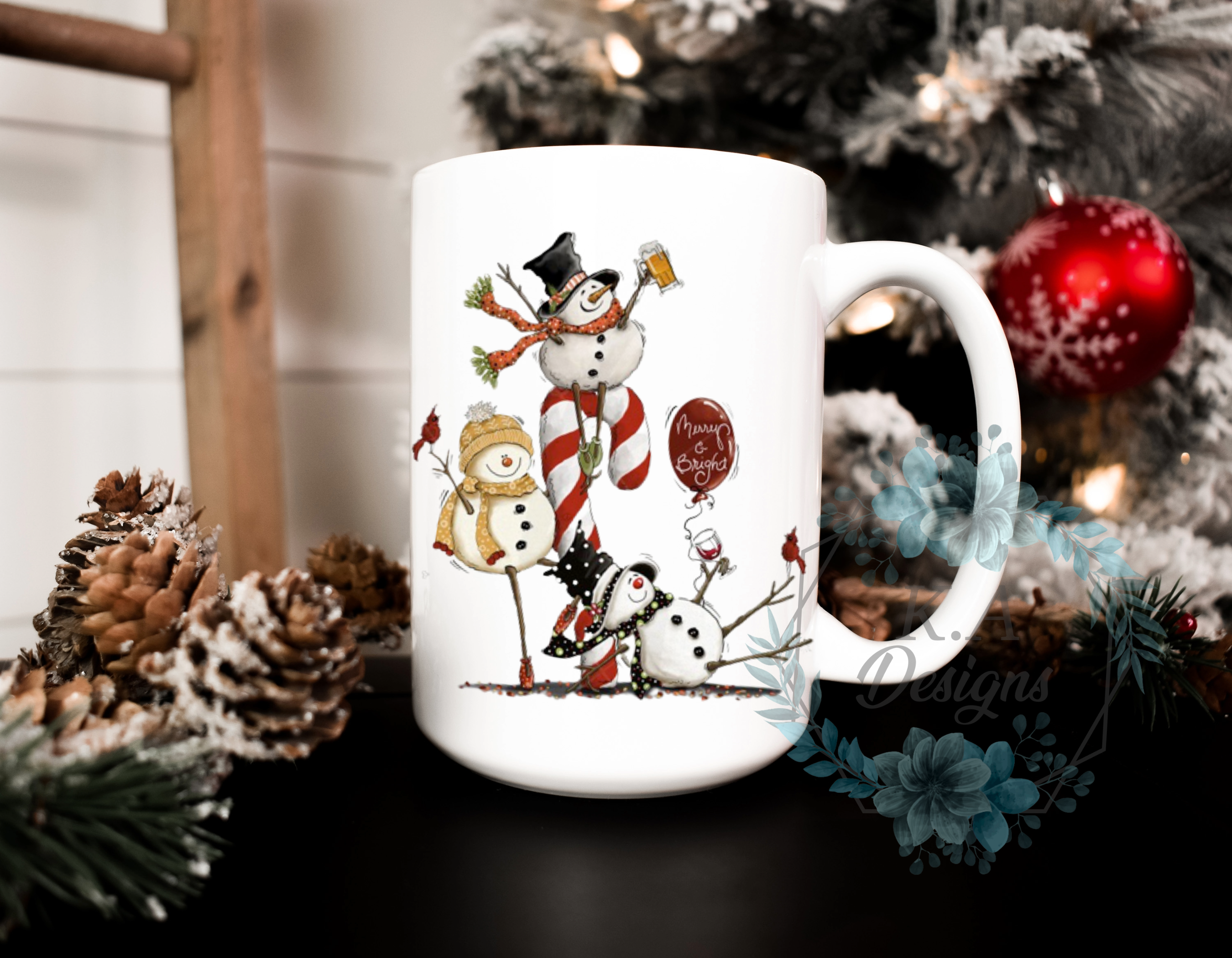 Merry & Bright Snowmen Mug