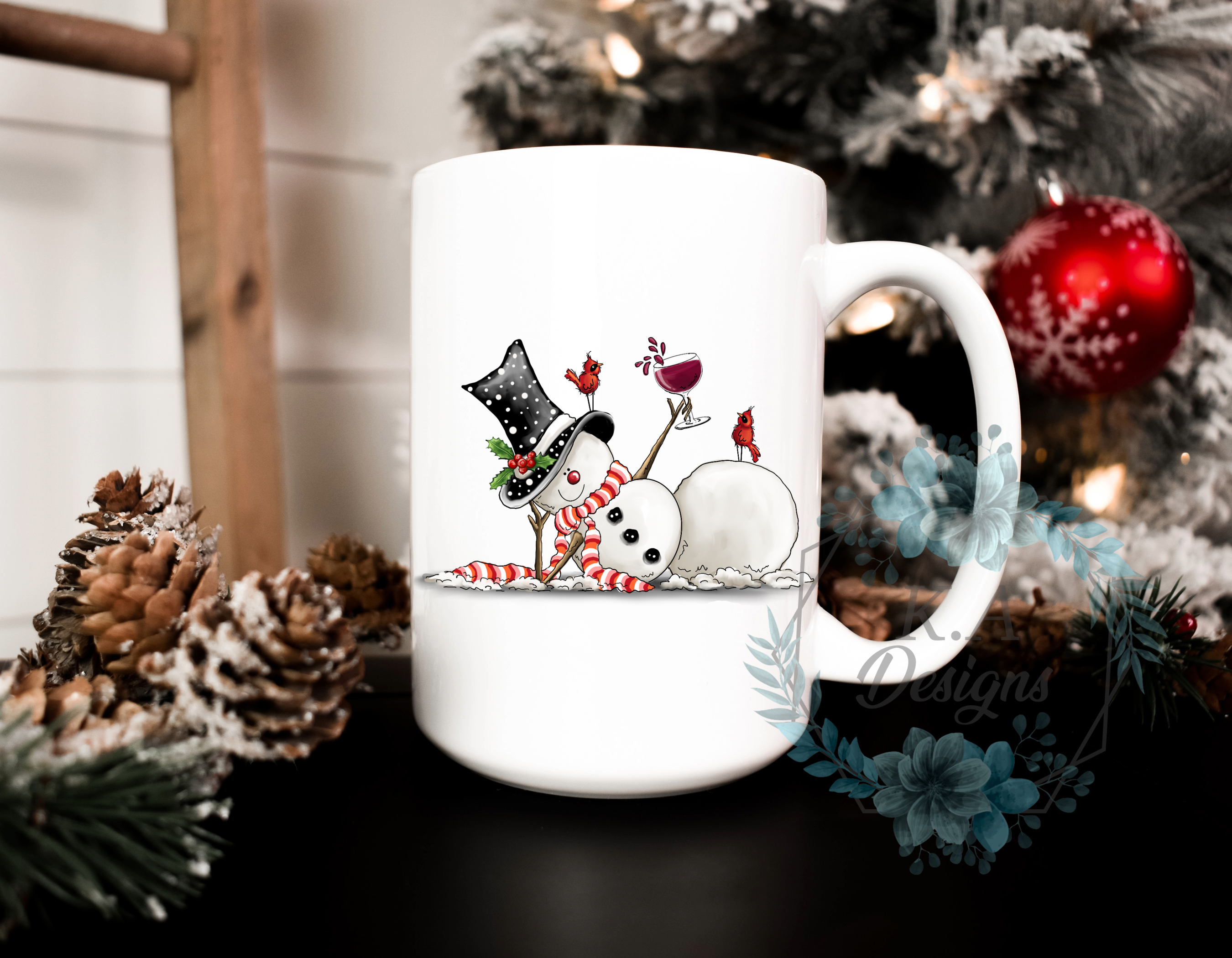 Wine Snowman Mug