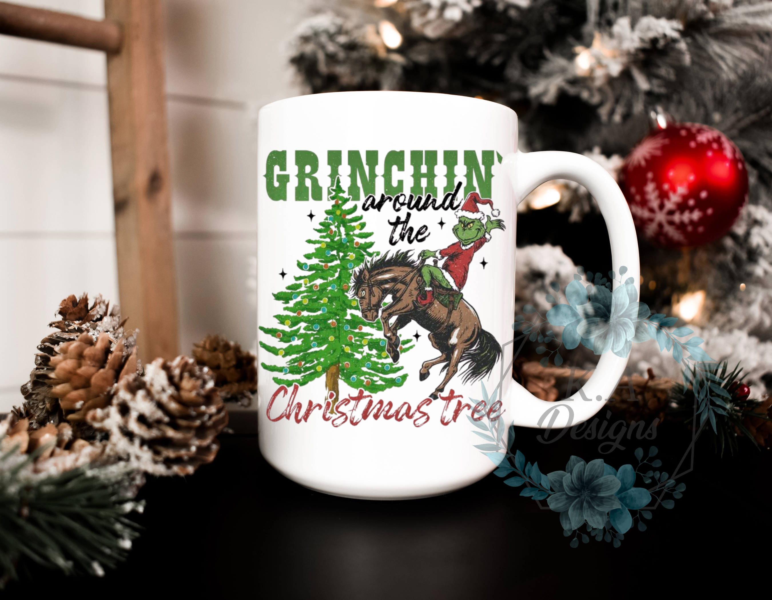 Grinchin' Around The Christmas Tree Mug