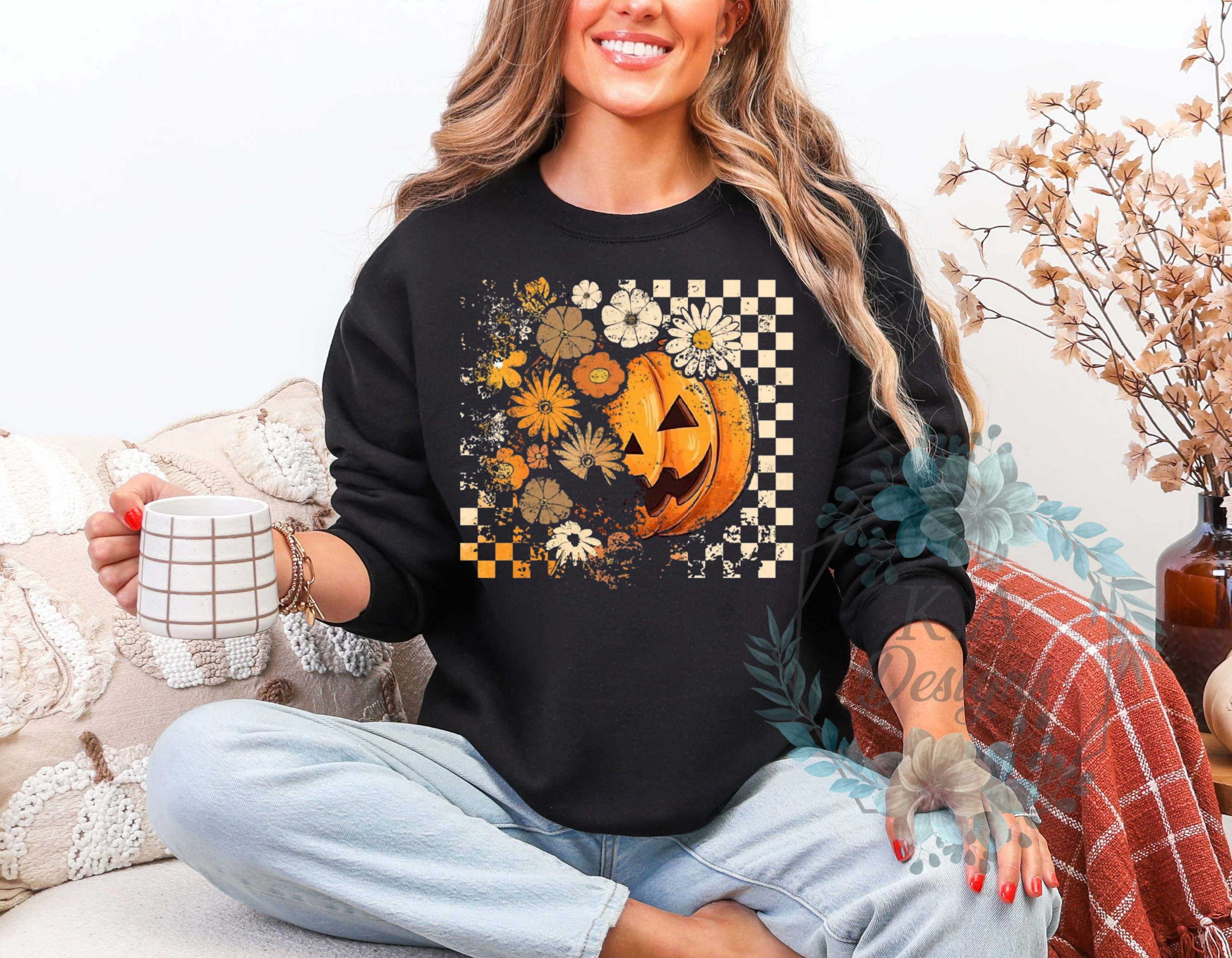 Floral Pumpkin Sweatshirt